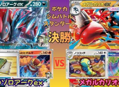 【ポケカ ジムバトル決勝戦】Nのゾロアークex vs メガルカリオex｜話題の変化の書採用！