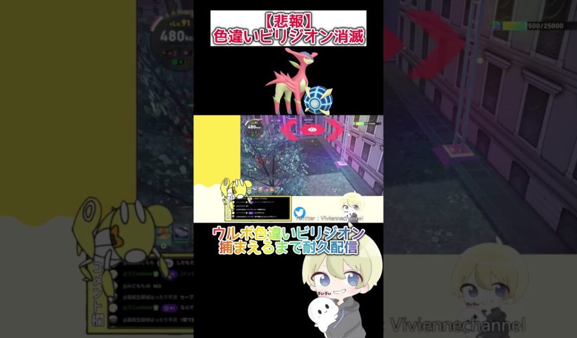 【悲報】色違いビリジオン消滅した。ウルボ色違いビリジオン出るまで耐久配信切り抜き #ポケモン #ポケモンza #色違い厳選 #色違い #pokemon #shorts
