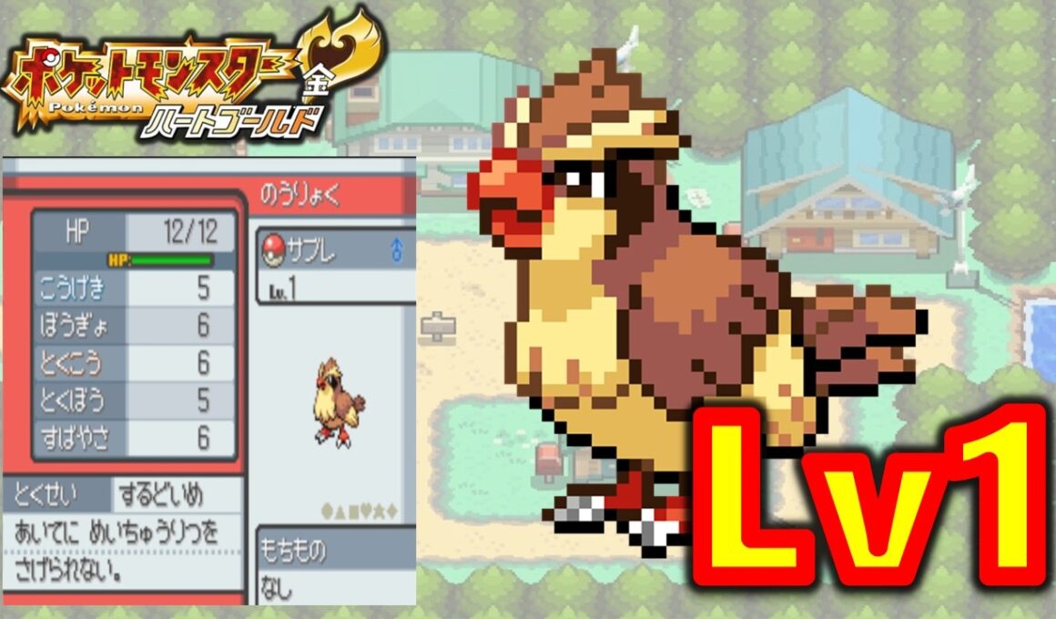 ポッポLv1が最初のポケモンだったらハートゴールドは天国！？地獄？？ポケモン1匹縛りプレイ!！ポッポきみに決めた!!