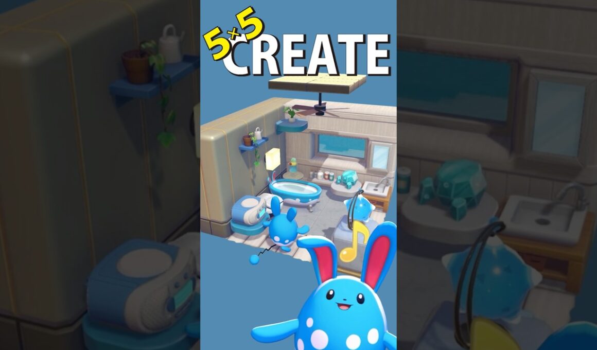 55クリエイト Vol.002-マリルリ編-【ぽこ あ ポケモン】#ぽこあポケモン #ポケモン #pokopia #55クリエイト #建築 #shorts