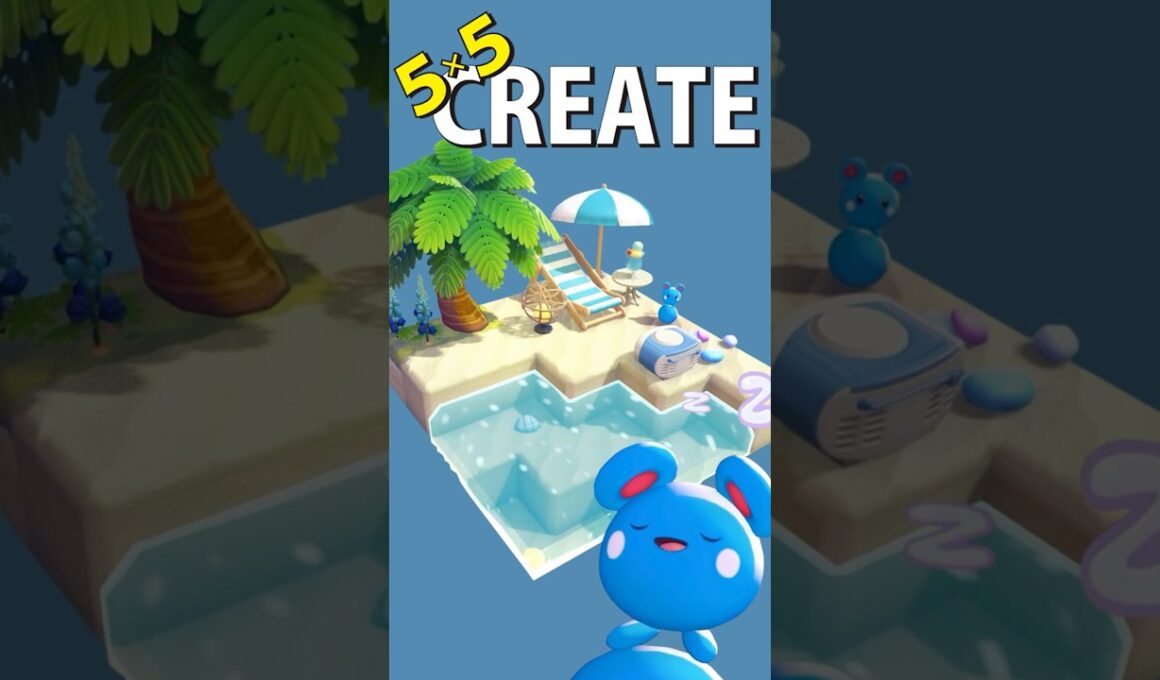 55クリエイト Vol.003-ルリリ編-【ぽこ あ ポケモン】#ぽこあポケモン #ポケモン #pokopia #55クリエイト #建築 #shorts