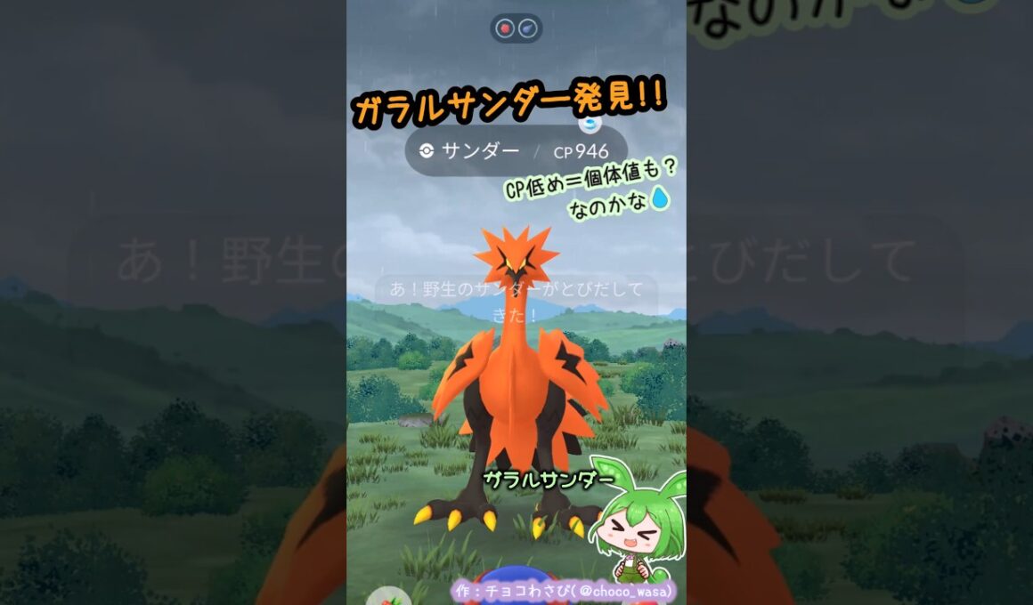 【ポケGO】ガラルサンダー発見！またCP低めってことは💧...なのだ。