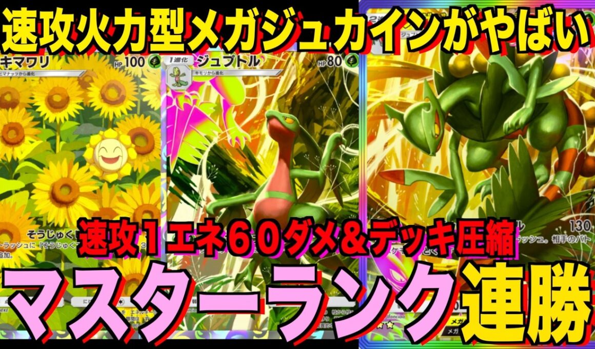 【ポケポケ】環境崩壊！？最強新型メガジュカインex＆キマワリデッキが強すぎる！？マスターランクで連勝デッキ！ランクマ攻略！【Pokémon Trading Card Game Pocket】