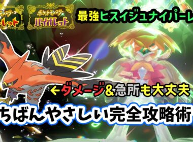 【ポケモンSV】急所も平気すぎるソロ攻略！復刻した最強ヒスイジュナイパーレイド対策ポケモンのファイアローで倒せる立ち回り解説！捕獲場所から努力値振り方や育成方法を解説！ポケモンスカーレットバイオレット