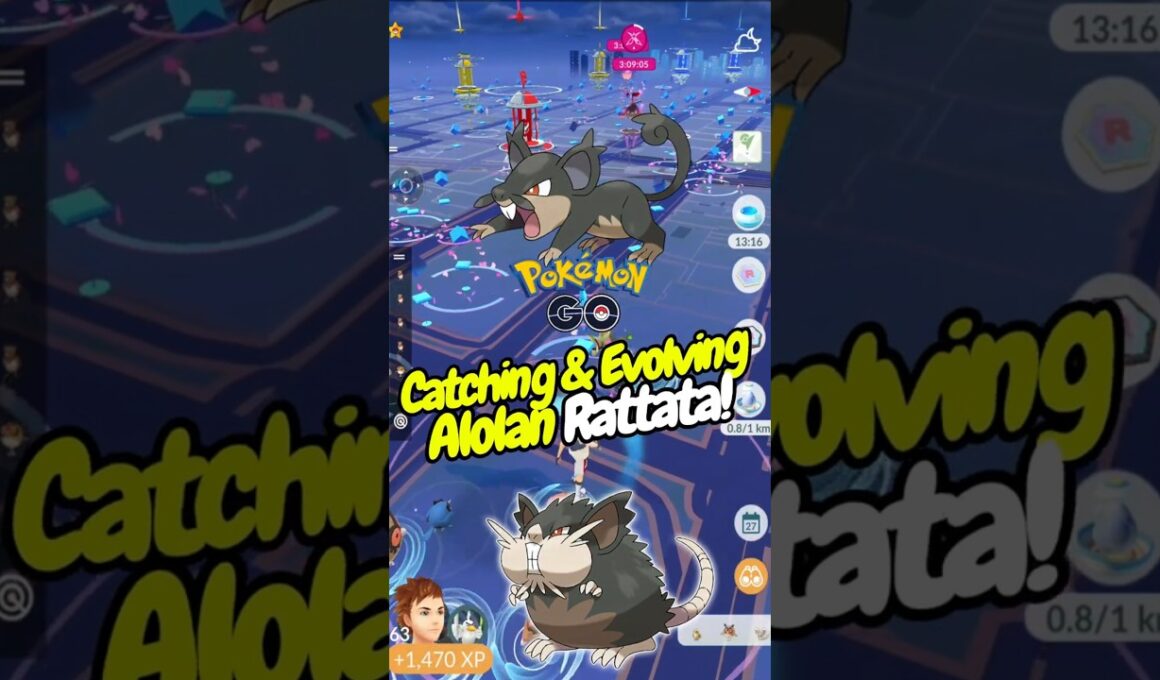 Gotcha! Evolving Alolan Rattata into Raticate! 🥸 #shorts