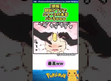 【朗報】翻訳アプリでニャースの本音バレるwww  #ポケモン #反応集