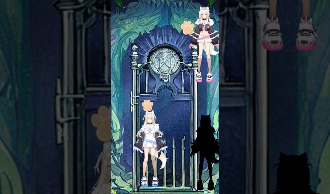 ピッタリ止めて魔界の双子を捕まえて！ #ホロライブ #ふわもこ #ぴったり止める #mococo #fuwawa  #aiart