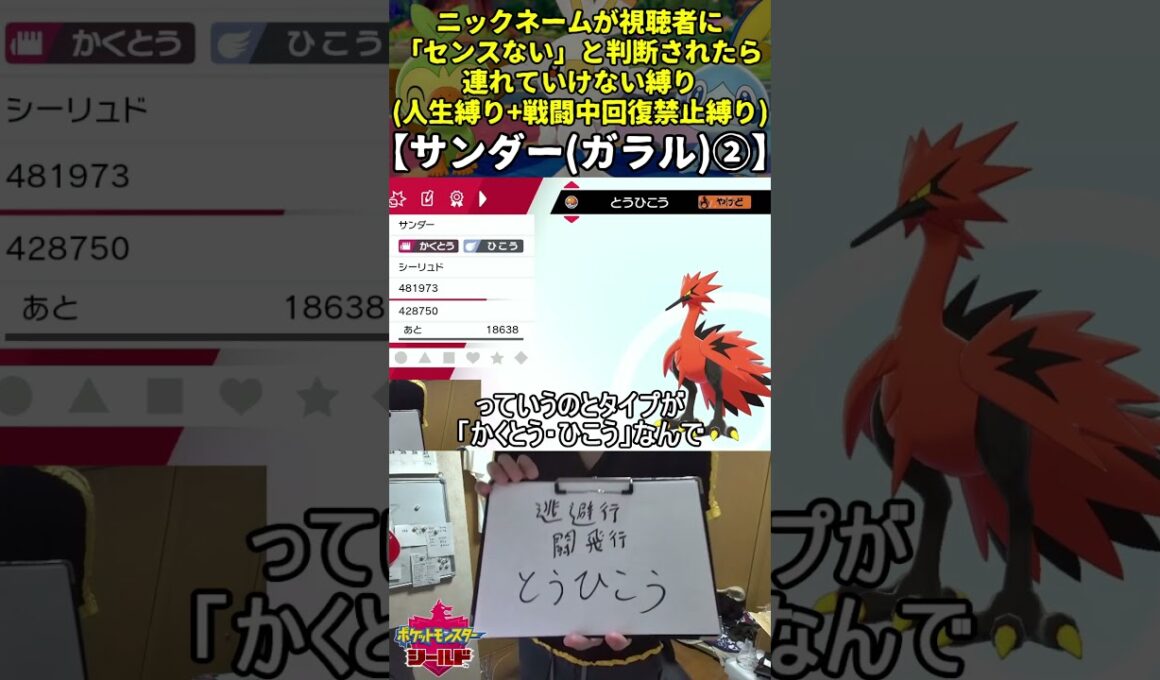 【ポケモン剣盾】ハイセンスニックネーム人生縛り命名集(ガラルサンダー②)【Twitch配信】