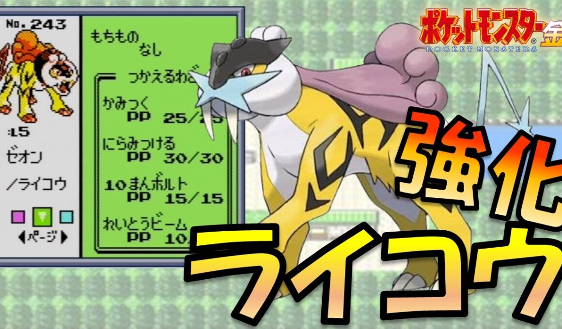 技を強化したライコウを使ってジョウトを蹂躙する!!ポケモン1匹縛りプレイ!!ライコウきみに決めた!!