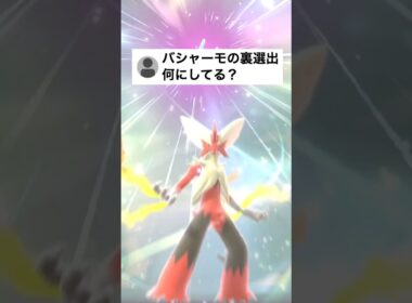 バシャーモの裏選出、何にしてる？