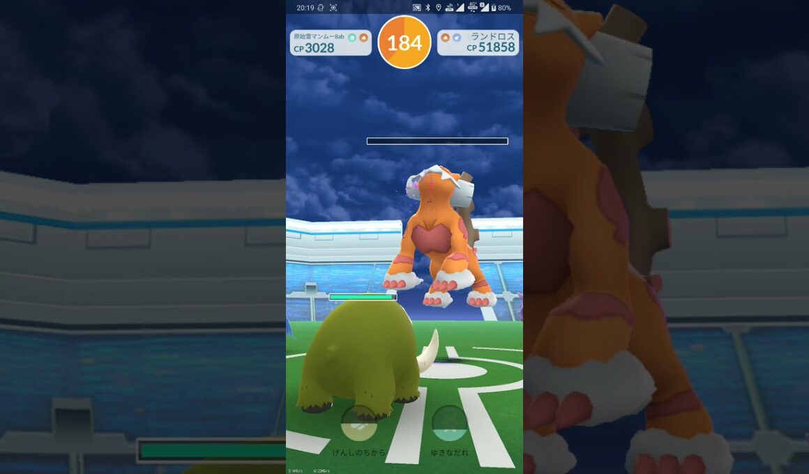 【ポケGO 2021】223：7人レイド「ランドロス[霊獣](じんつうりき・じしん)」[01:49]貫通バグ