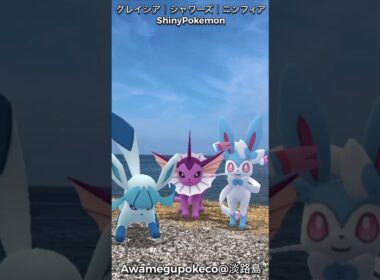 シャワーズ｜Vaporeon｜グレイシア｜Glaceon｜ニンフィア｜Sylveon｜ShinyPokémon【ポケモンGO】PoKeMoN GO AR｜AR動画｜GOsnapshot