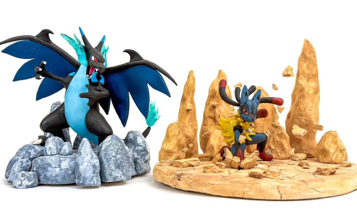 【まとめて解説】メガリザードン xとメガルカリオのフィギュアを粘土で作る