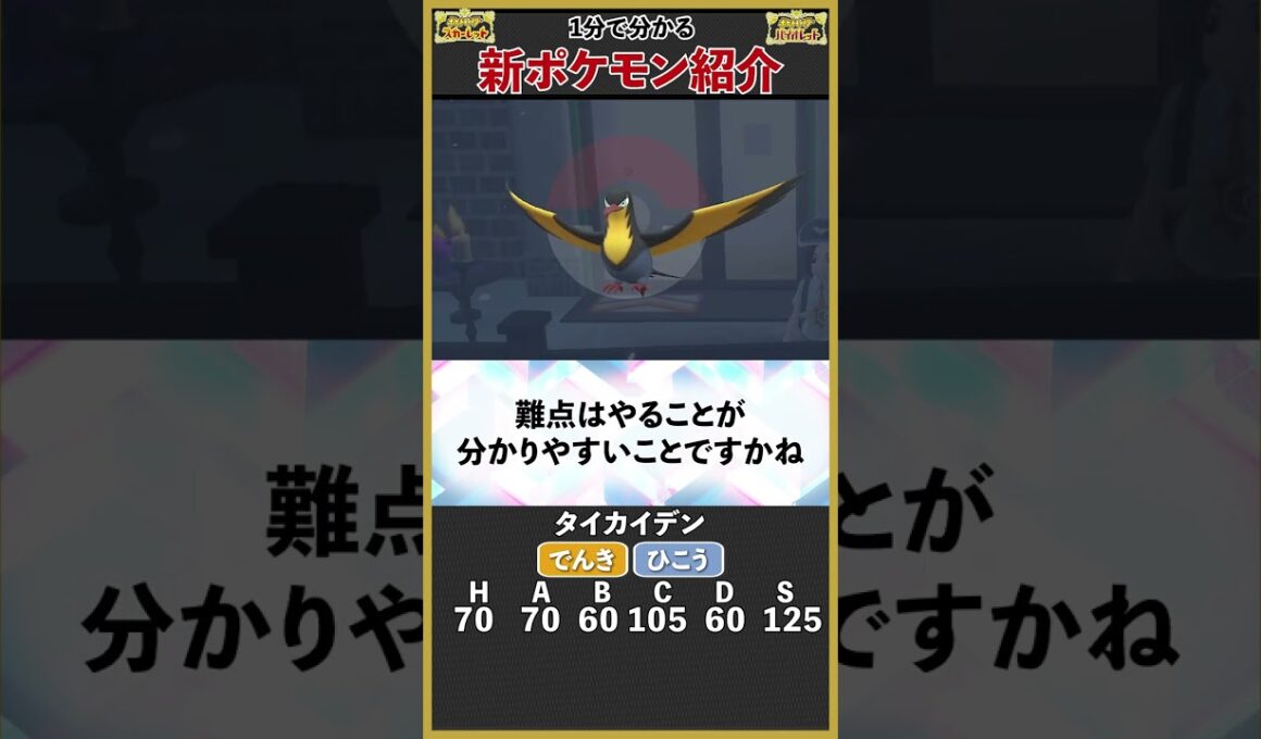 新作のサンダー枠『タイカイデン』を1分で解説【ポケモンSV】