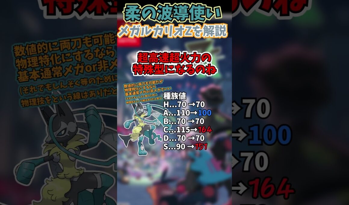 チャンピオンズに備えろ!!ZAの新メガシンカ解説part13 メガルカリオZ【ゆっくり解説】 #ポケモンza #shorts #メガシンカ #pokemonchampions #ポケモン解説