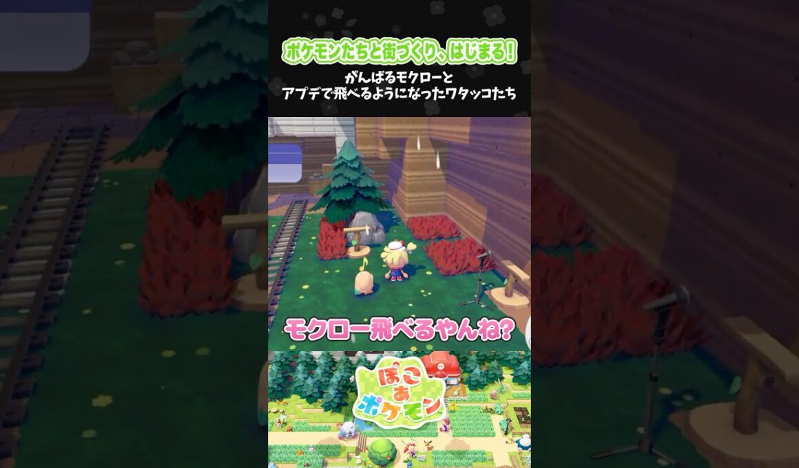 がんばるモクローとアプデで飛べるようになったワタッコたち【ぽこ あ ポケモン】【ぽこポケ】【配信切り抜き】 #Shorts