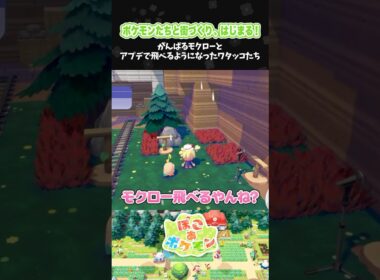 がんばるモクローとアプデで飛べるようになったワタッコたち【ぽこ あ ポケモン】【ぽこポケ】【配信切り抜き】 #Shorts