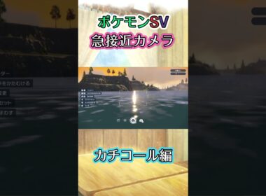 【ポケモンSV】夕日に照らされた湖をﾁｬﾊﾟﾁｬﾊﾟｽｲｽｲと泳ぐカチコールの様子を眺めるだけの動画 #ポケモン #ポケモンsv #カチコール #shorts