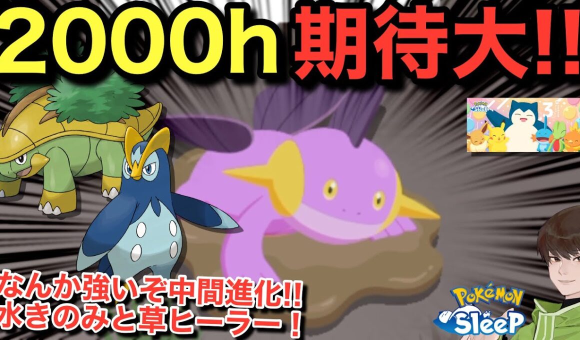 ポッタイシとハヤシガメの2000時間リボン、結構ガチ🎀【ポケモンスリープ】【もうすぐ3周年キャンペーン】無課金リサーチ1084/1069日目