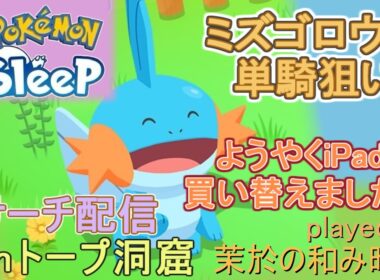 【#ポケスリ】ミズゴロウ単騎狙いリサーチ配信【#ポケモンスリープ】ようやくiPad買い替えました…！トープ洞窟＋８５％Plus+所持。無課金な中堅勢？によるPokémon Sleepのんびり実況♪
