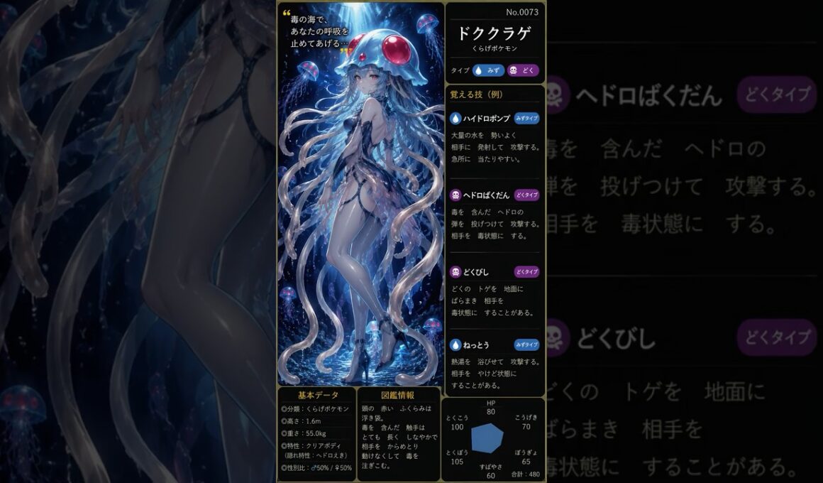 【ポケモンを擬人化してみた。part.14】#ポケモン#擬人化#メノクラゲ#ドククラゲ#イシツブテ#ゴローン#ゴローニャ#ポニータ