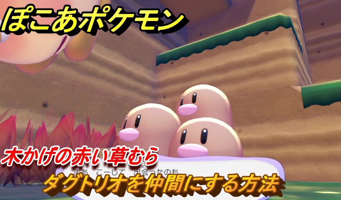 ぽこあポケモン　ダグトリオを仲間にする方法　木かげの赤い草むら　＃２９６　【ぽこポケ】