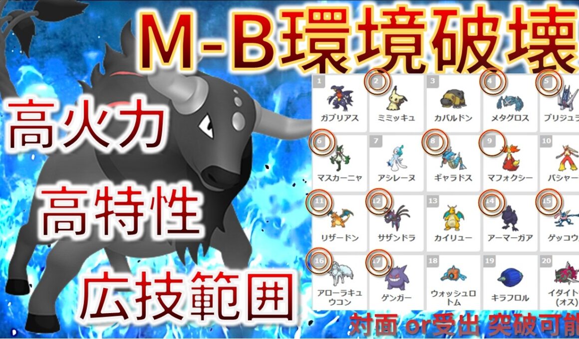 炎ケンタロスが環境にぶっ刺さる件ｗｗｗ【チャンピオンズ】#ポケモン #ポケモンチャンピオンズ M-B