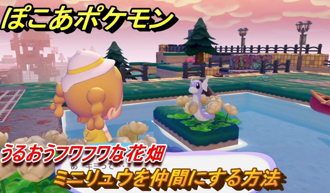 ぽこあポケモン　ミニリュウを仲間にする方法　うるおうフワフワな花畑　＃１６３　【ぽこポケ】