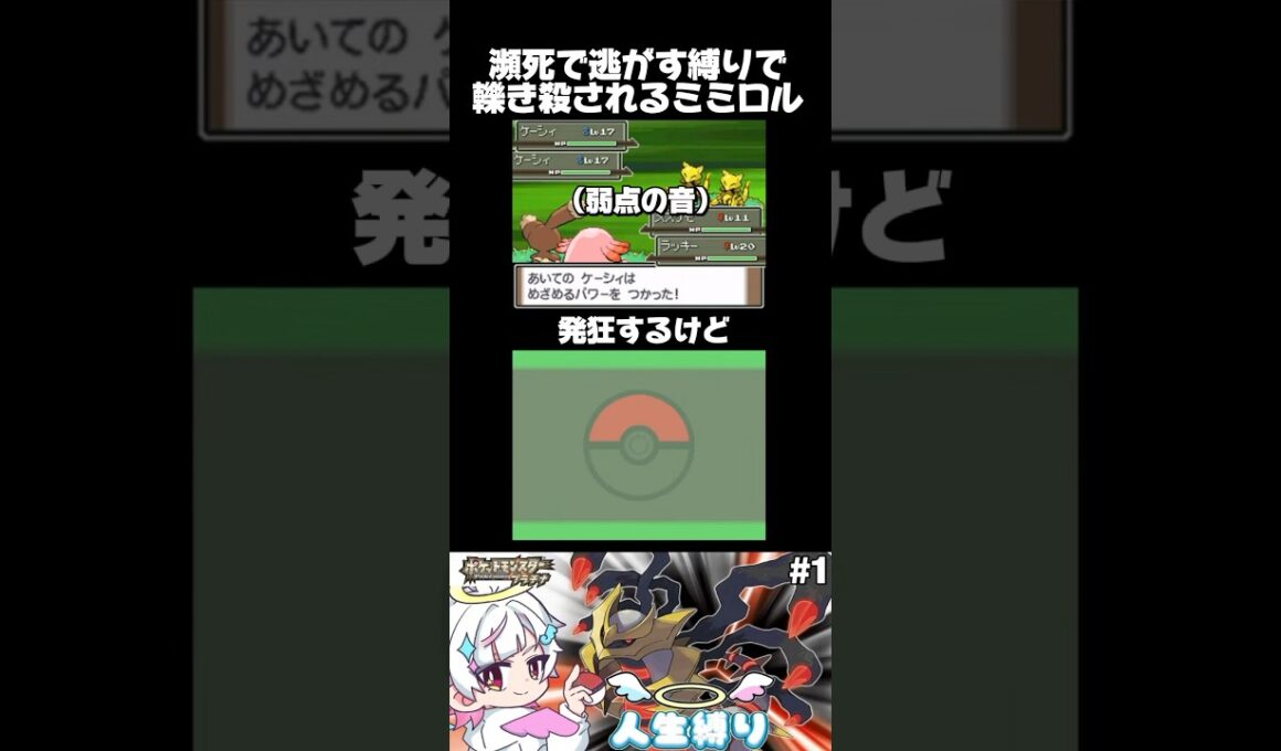 瀕死で逃がす縛りで轢き殺されるミミロル【ポケモンDPt人生縛り】#ポケモン #ゲーム実況 #ゲーム配信 #shorts
