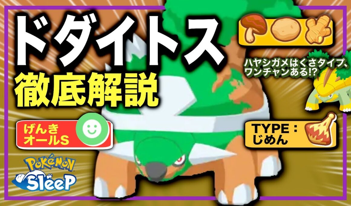 【全リサーチャー狙うべし！】ドダイトス解説＆無課金評価【ポケモンスリープ】【げんきオールS】