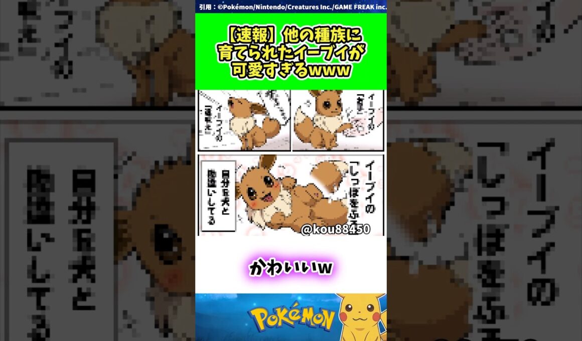 【速報】他の種族に育てられたイーブイが可愛すぎるwww  #ポケモン #反応集