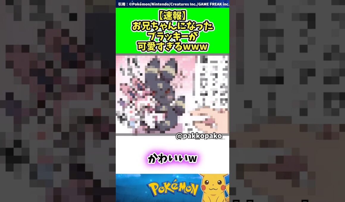 【速報】お兄ちゃんになったブラッキーが可愛すぎるwww  #ポケモン #反応集