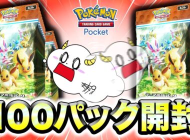 100パックで大量開封対決！【イーブイガーデン】【pokepoke】｜ゲーム実況｜★サンサンキッズGAMES★