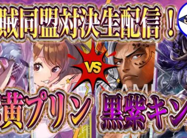 【ワンピースカード】紫黄プリンVS黒紫キング、海賊同盟対決生配信！