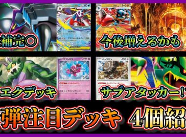 【デッキ紹介】ジムバトルで優勝！ストームエメラルダ注目デッキ！メガユキメノコ入りメガグソクムシャ、伝説の溶岩洞入りメガルカリオ、けしんだんけつ、バッフロン入りガルーラレックウザを紹介して考察【ポケカ】