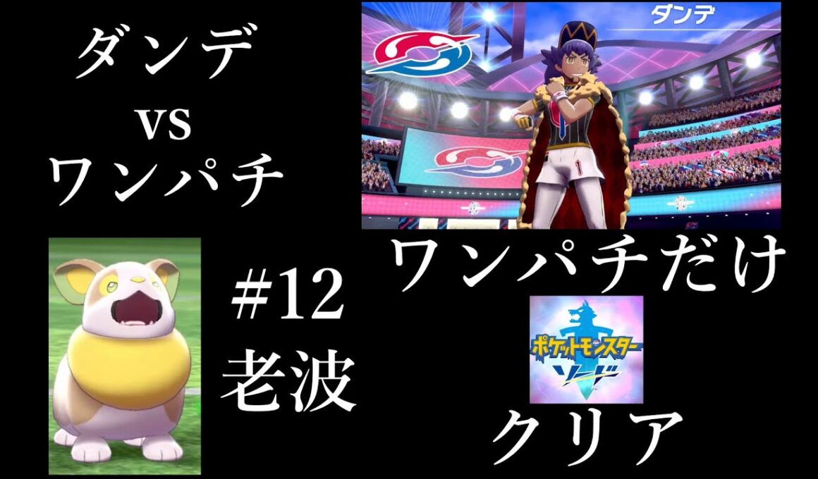 #12【ワンパチ縛り】vsガラル地方最強のチャンピオン ダンデ。そう、ダンデ戦。ワンパチとここまで来た。【声なし】