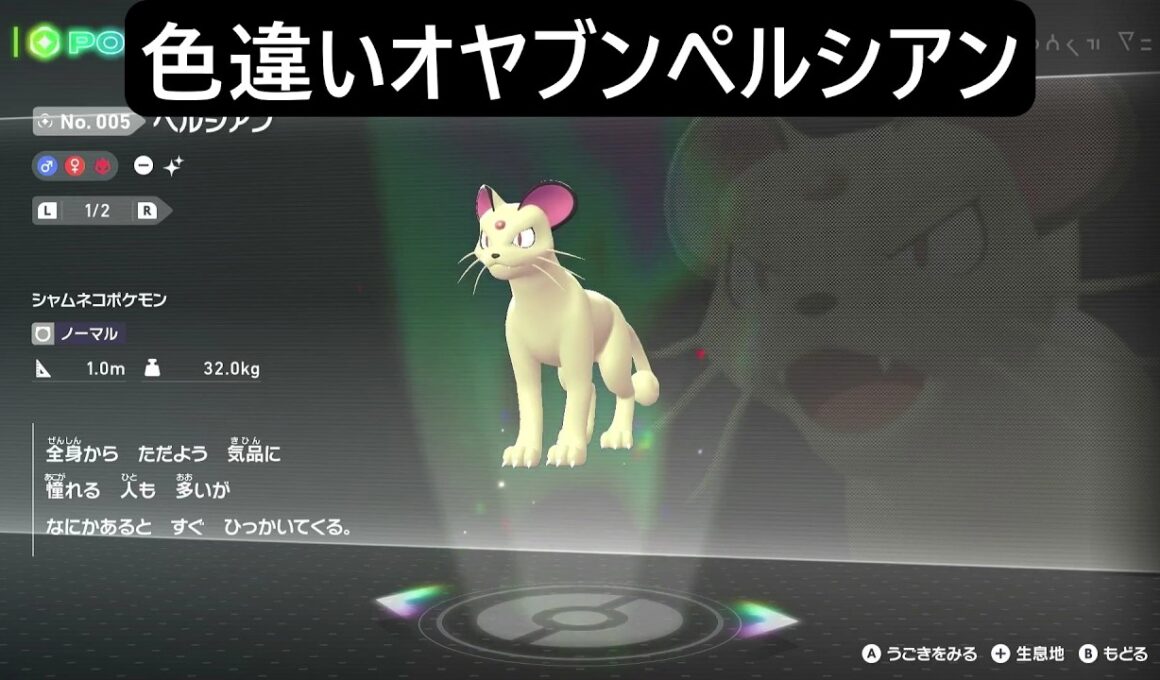 色違いオヤブンニャース・ペルシアン ポケモンレジェンズZA M次元ラッシュ Pokémon LEGENDS Z-A Mega Dimension #ポケモン #ポケモンza