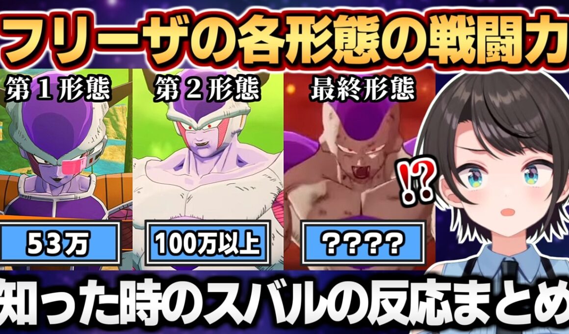 フリーザの各形態の戦闘力を知ったスバルの反応まとめ