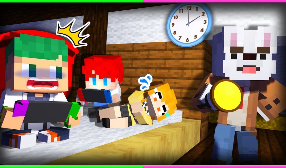 【先生バレたら反省文！】絶対にバレずに夜中まで遊びまくるマインクラフトｗｗｗ🎮🌙【まいくら修学旅行・Minecraft】よろずや🍭