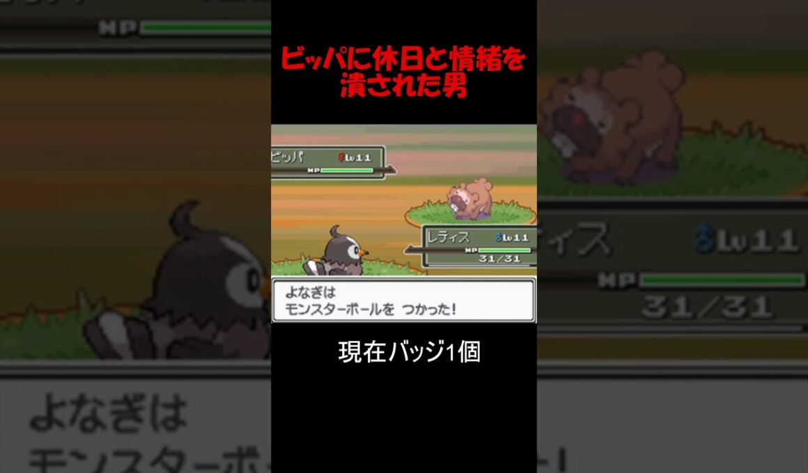 ビッパに休日と情緒を潰された男 #shorts #ポケモン #pokemon