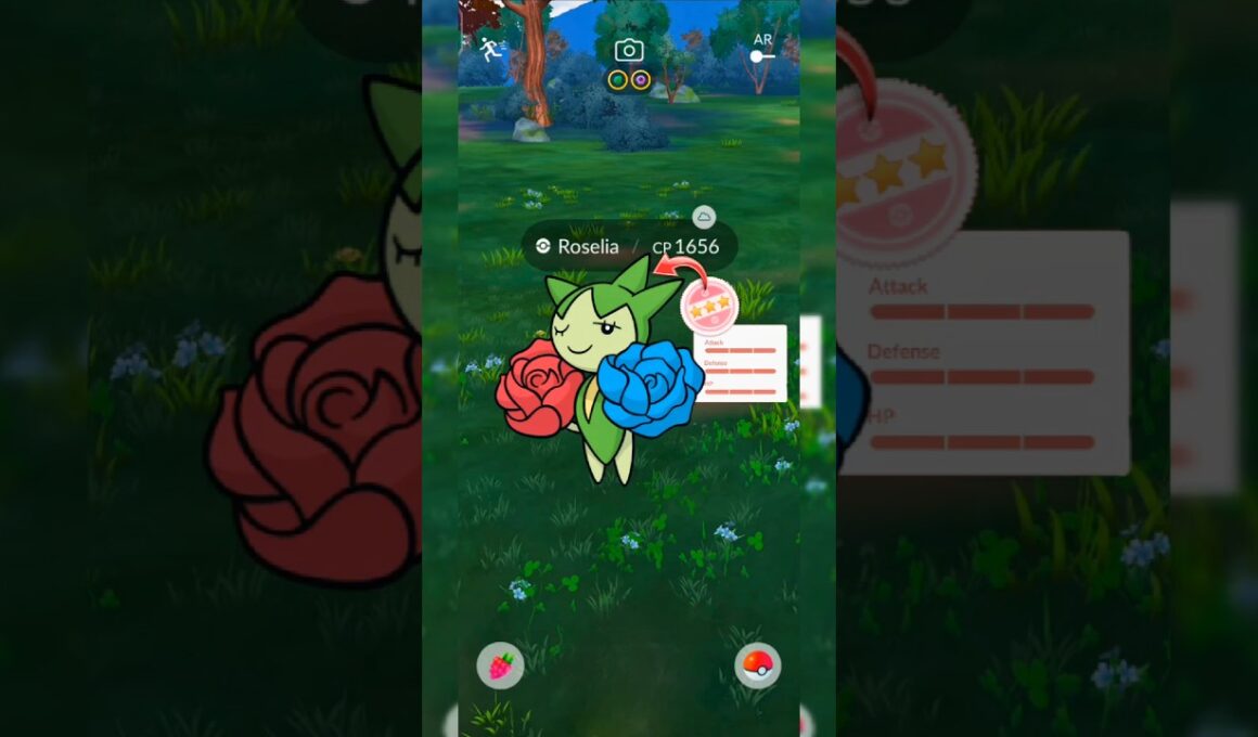 100iv roselia catch in pokemon go #pokemongo #shorts #roselia  #hundopokemon