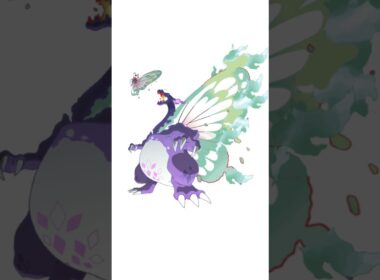 巨リザードン＋巨バタフリー。妖精竜　#ポケモンフュージョン #メガリザードン #色違いポケモン #伝説のポケモン #月光蝶
