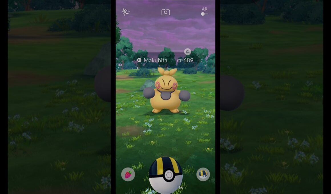 Catching Makuhita CP 689 in Pokemon GO #Shorts #Makuhita #PokemonGOGameplay