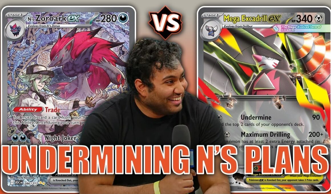 N's Zoroark EX vs Mega Excadrill EX | Pokemon TCG Tabletop Gameplay
