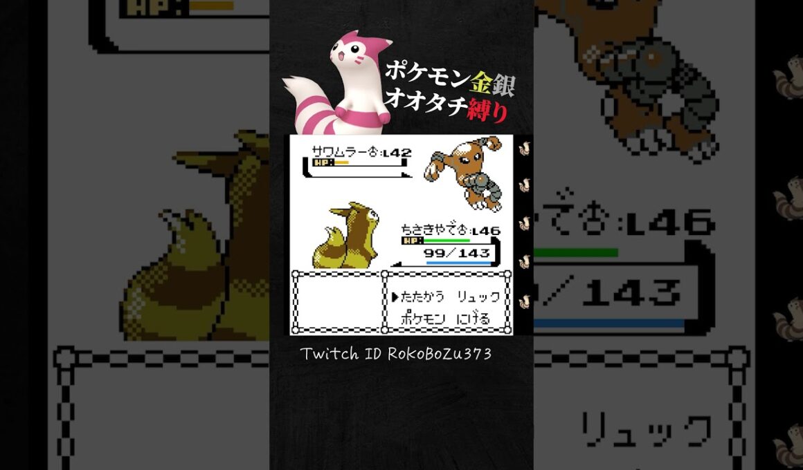 【ポケモン金銀】四天王シバのサワムラーが強すぎる！とんでもない耐久力でわからせてくるもん。【オオタチ縛り旅。生放送／切り抜き】