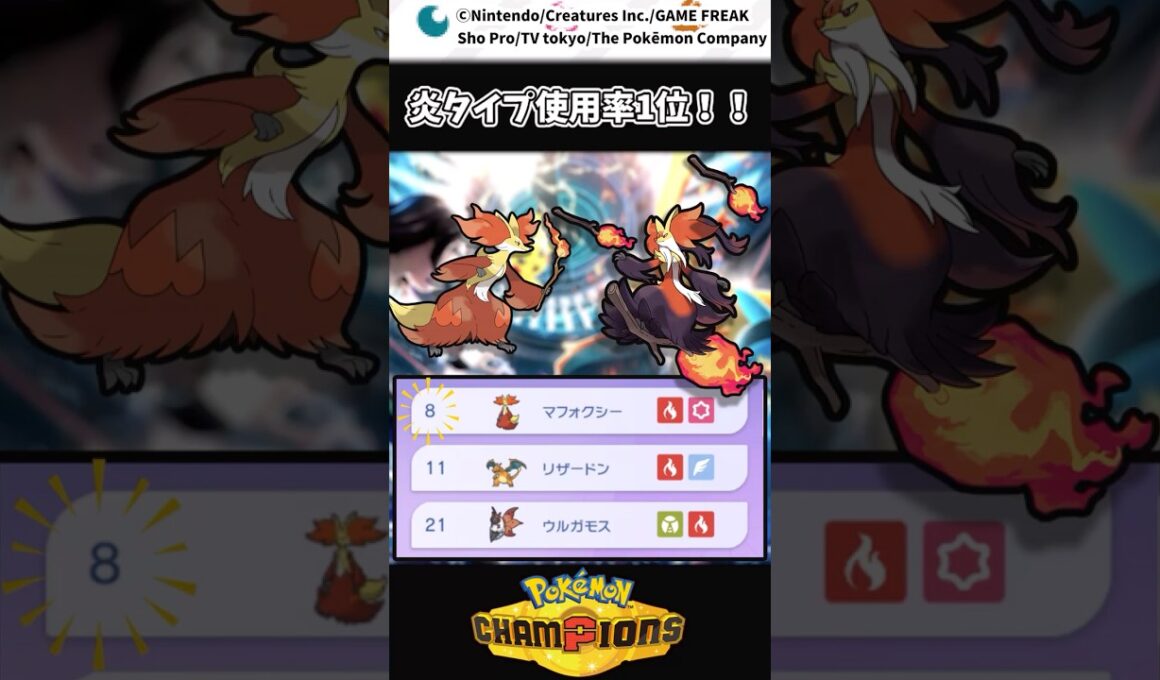 【マフォクシー】【ポケチャン】炎タイプ使用率1位！！ #ポケモン #チャンピオンズ #反応集