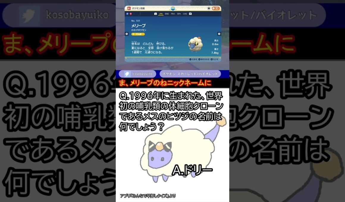 クイズの対策しつつメリープに名前付けるだけ #shorts #ポケモン #クイズ