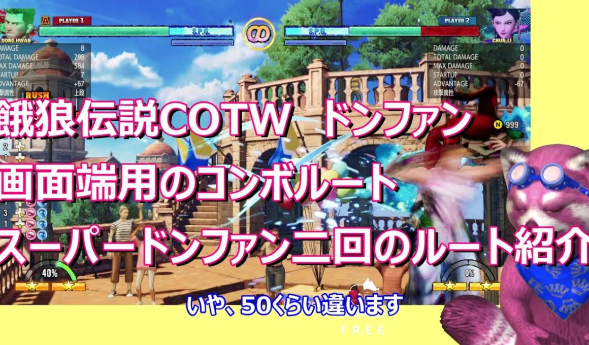 【餓狼伝説COTW】ドンファン　画面端用のコンボルート　スーパードンファン二回コンボ